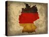 Germany Country Flag Map-Red Atlas Designs-Stretched Canvas