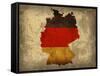 Germany Country Flag Map-Red Atlas Designs-Framed Stretched Canvas