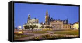 Germany, Dresden, Hofkirche (Church), Castle, Theaterplatz (Theatre Square)-Rainer Mirau-Framed Stretched Canvas