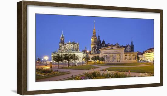 Germany, Dresden, Hofkirche (Church), Castle, Theaterplatz (Theatre Square)-Rainer Mirau-Framed Photographic Print