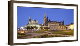 Germany, Dresden, Hofkirche (Church), Castle, Theaterplatz (Theatre Square)-Rainer Mirau-Framed Photographic Print