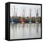 Germany, East Frisia, Northern Dike, Fisher-Boats, Harbor-Roland T.-Framed Stretched Canvas