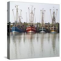 Germany, East Frisia, Northern Dike, Fisher-Boats, Harbor-Roland T.-Stretched Canvas