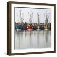 Germany, East Frisia, Northern Dike, Fisher-Boats, Harbor-Roland T.-Framed Photographic Print