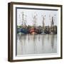 Germany, East Frisia, Northern Dike, Fisher-Boats, Harbor-Roland T.-Framed Photographic Print