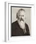 Germany, Engraved Portrait of German Composer, Pianist and Conductor, Johannes Brahms-null-Framed Giclee Print