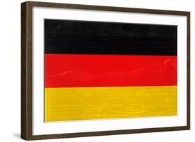 Germany Flag Design with Wood Patterning - Flags of the World Series-Philippe Hugonnard-Framed Art Print