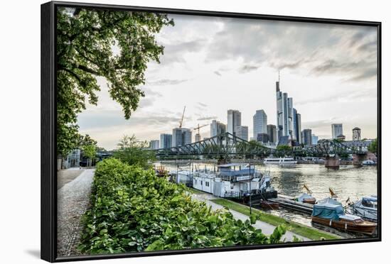 Germany, Frankfurt, Hesse, Skyline View from Direction Sachsenhausen-Bernd Wittelsbach-Framed Photographic Print