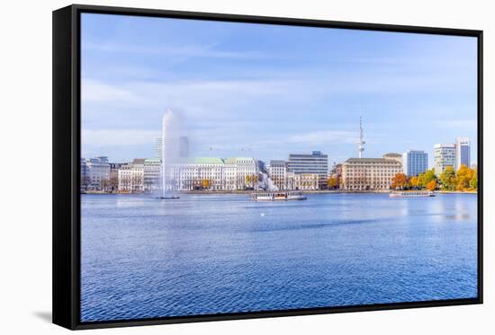 Germany, Hamburg, City Center, Alster, Alster, Autumn-Ingo Boelter-Framed Stretched Canvas