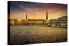 Germany, Hamburg, City Centre, the Alster, Inner Alster, Autumn-Ingo Boelter-Stretched Canvas