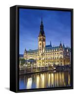 Germany, Hamburg, City Hall (Rathaus)-Michele Falzone-Framed Stretched Canvas