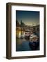 Germany, Hamburg, Elbe, Harbor, Jetties, Barge-Ingo Boelter-Framed Photographic Print