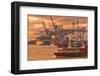 Germany, Hamburg, Elbe, Harbor, St. Pauli, Fish Market, Great Place, Container Terminal-Ingo Boelter-Framed Photographic Print