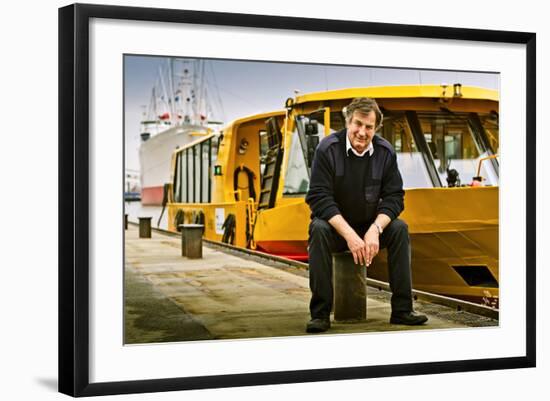 Germany, Hamburg, Elbe, Harbour, Captain, Ferry, Ferry Port-Ingo Boelter-Framed Photographic Print