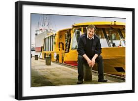 Germany, Hamburg, Elbe, Harbour, Captain, Ferry, Ferry Port-Ingo Boelter-Framed Photographic Print