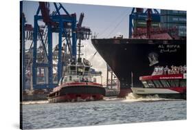 Germany, Hamburg, Elbe (River), 'Fischmarkt', Harbour-Ingo Boelter-Stretched Canvas