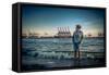 Germany, Hamburg, Elbe (River), …velgšnne, Beach, 'Strandperle-Ingo Boelter-Framed Stretched Canvas