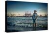 Germany, Hamburg, Elbe (River), …velgšnne, Beach, 'Strandperle-Ingo Boelter-Stretched Canvas