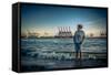 Germany, Hamburg, Elbe (River), …velgšnne, Beach, 'Strandperle-Ingo Boelter-Framed Stretched Canvas