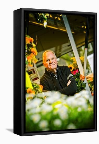 Germany, Hamburg, Flower Market, Flower Stall, Owner-Ingo Boelter-Framed Stretched Canvas