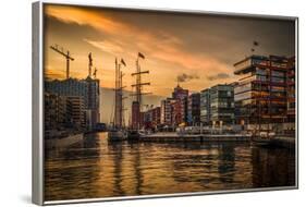 Germany, Hamburg, Hafencity, Magellan Terrassen, Sandtorkai, Sandtorhafen-Ingo Boelter-Framed Photographic Print