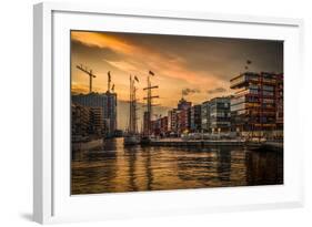 Germany, Hamburg, Hafencity, Magellan Terrassen, Sandtorkai, Sandtorhafen-Ingo Boelter-Framed Photographic Print