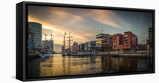 Germany, Hamburg, Hafencity, Magellan Terrassen, Sandtorkai, Sandtorhafen-Ingo Boelter-Framed Stretched Canvas