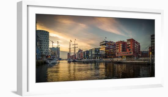 Germany, Hamburg, Hafencity, Magellan Terrassen, Sandtorkai, Sandtorhafen-Ingo Boelter-Framed Photographic Print