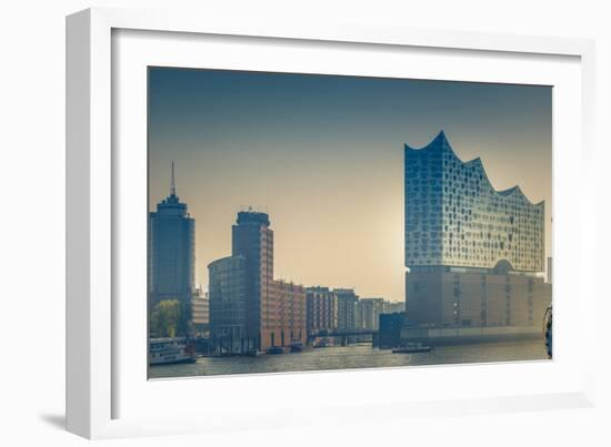 Germany, Hamburg, Harbor, Hafencity, Elbphilharmonie, Sculpture 'Nana on a Dolphin'-Ingo Boelter-Framed Photographic Print