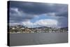 Germany, Hamburg, Rain Clouds over the Bank of the River Elbe in Hamburg-Blankenese-Uwe Steffens-Stretched Canvas