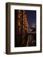 Germany, Hamburg, Speicherstadt (Warehouse District), Elbphilharmonie, Night, Night Shot-Ingo Boelter-Framed Photographic Print