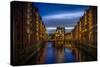 Germany, Hamburg, Speicherstadt (Warehouse District), Moated Castle, Night, Night Shot-Ingo Boelter-Stretched Canvas