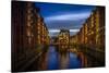 Germany, Hamburg, Speicherstadt (Warehouse District), Moated Castle, Night, Night Shot-Ingo Boelter-Stretched Canvas