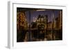 Germany, Hamburg, Speicherstadt (Warehouse District), Moated Castle, Night, Night Shot-Ingo Boelter-Framed Photographic Print