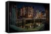 Germany, Hamburg, Speicherstadt (Warehouse District), Pickhuben, Night, Night Shot-Ingo Boelter-Framed Stretched Canvas