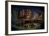 Germany, Hamburg, Speicherstadt (Warehouse District), Pickhuben, Night, Night Shot-Ingo Boelter-Framed Photographic Print