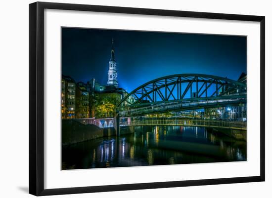 Germany, Hamburg, Speicherstadt (Warehouse District), Zollkanal, Church-Ingo Boelter-Framed Photographic Print