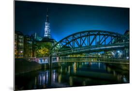 Germany, Hamburg, Speicherstadt (Warehouse District), Zollkanal, Church-Ingo Boelter-Mounted Photographic Print