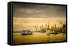 Germany, Hamburg, the Elbe, Harbour, Schaarhšrn-Ingo Boelter-Framed Stretched Canvas