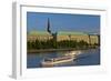 Germany, Hamburg, the Inner Alster with Excursion Boat and Hapag-Lloyd Shipping Company-Chris Seba-Framed Photographic Print