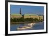 Germany, Hamburg, the Inner Alster with Excursion Boat and Hapag-Lloyd Shipping Company-Chris Seba-Framed Photographic Print