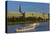 Germany, Hamburg, the Inner Alster with Excursion Boat and Hapag-Lloyd Shipping Company-Chris Seba-Stretched Canvas
