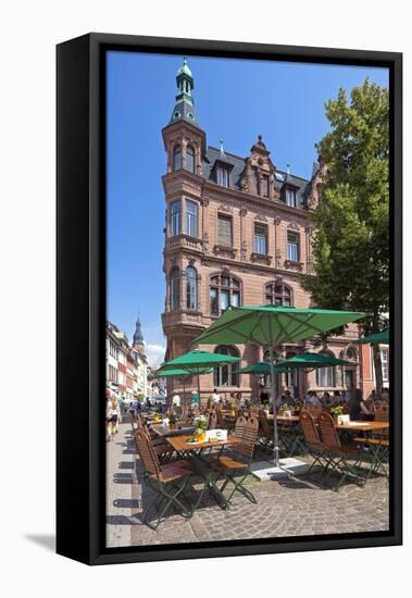 Germany, Heidelberg, Old Town, Gastronomy-Chris Seba-Framed Stretched Canvas