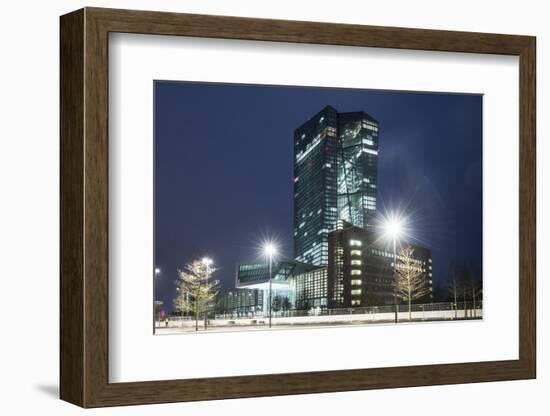 Germany, Hesse, Frankfurt Am Main, European Central Bank at Dusk-Bernd Wittelsbach-Framed Photographic Print
