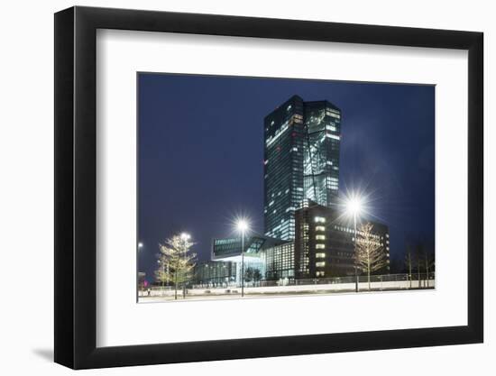 Germany, Hesse, Frankfurt Am Main, European Central Bank at Dusk-Bernd Wittelsbach-Framed Photographic Print