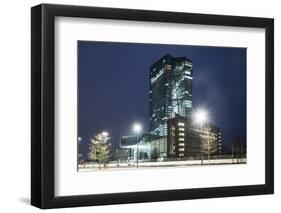 Germany, Hesse, Frankfurt Am Main, European Central Bank at Dusk-Bernd Wittelsbach-Framed Photographic Print