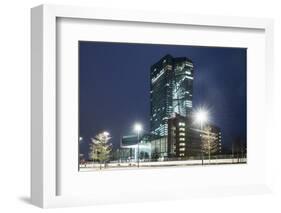 Germany, Hesse, Frankfurt Am Main, European Central Bank at Dusk-Bernd Wittelsbach-Framed Photographic Print