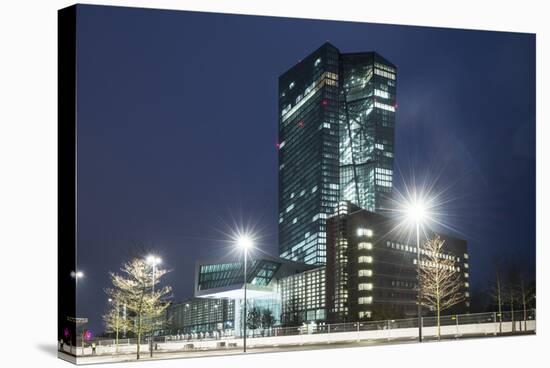 Germany, Hesse, Frankfurt Am Main, European Central Bank at Dusk-Bernd Wittelsbach-Stretched Canvas