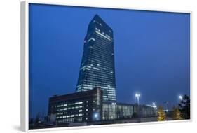 Germany, Hesse, Frankfurt Am Main, European Central Bank at Dusk-Bernd Wittelsbach-Framed Photographic Print