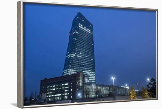 Germany, Hesse, Frankfurt Am Main, European Central Bank at Dusk-Bernd Wittelsbach-Framed Photographic Print